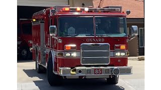 *AIRHORN* Oxnard FD Engine 85 ( E85 ) Responding from station to a Medical Emergency! #vcfd