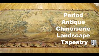 PGNY Antique Carpets \u0026 Tapestries - Item# 29072 Period Antique Chinoiserie Landscape Tapestry