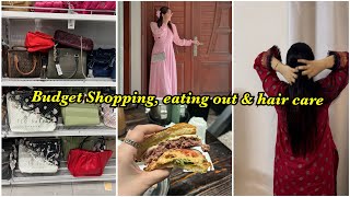 VLOG !! Random Shopping, Best Burger Spot \u0026 Hair care Routine 💟