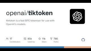 GitHub - openai/tiktoken: tiktoken is a fast BPE tokeniser for use with OpenAI's models.