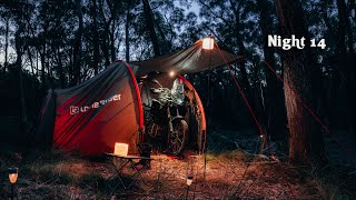 Motorcycle Camping in a Mystical Forest | Nature ASMR | Silent Vlog