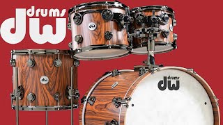 DW Collector's 4pc Shell Pack - Exotic Santos Rosewood on Maple SSC shells