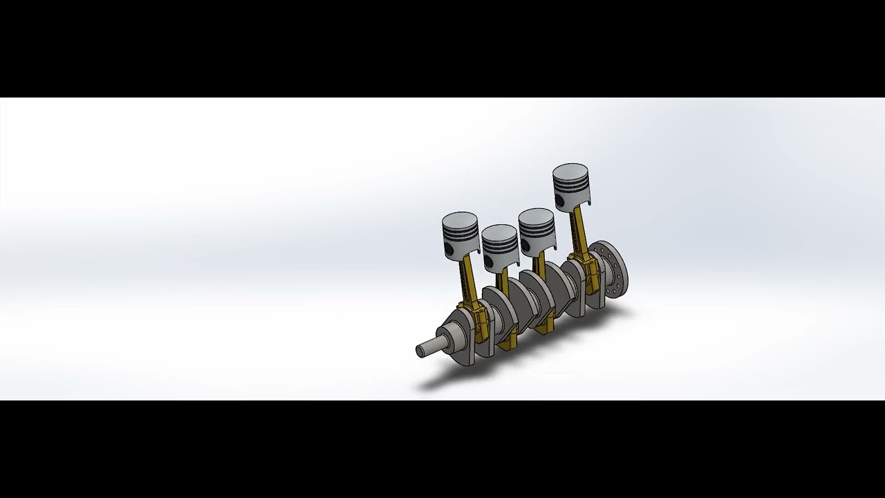 Four Cylinder Engine In Solidworks - YouTube