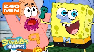 4 HOURS of SpongeBob Characters Being HEROES! 🦸 | SpongeBob