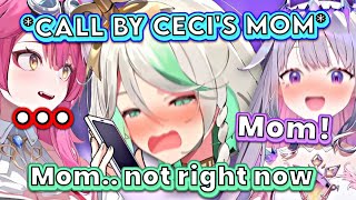 Cecilia's Mom called her while she was with Biboo and Raora.. [Hololive EN]