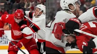 Dylan Larkin Knocked Out After Mathieu Joseph Hit, David Perron Ejected From Crosscheck On Artem Zub