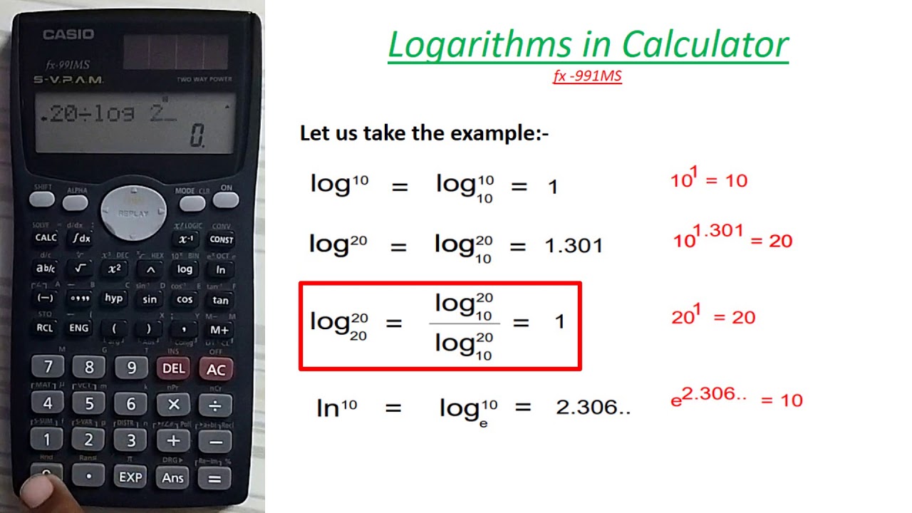 Log I Natural Log I Antilog I Log With Different Bases In Calculator I ...