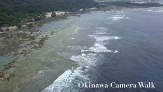 【Camera Walk／4K】玻名城ビーチ〜ぐしちゃん浜の間を空中散歩