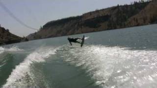 Keegan's wakeboard flip attempt