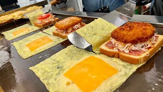 Unusual egg toast developed by the owner himself! folding egg toast - Korean street food