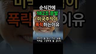 순식간에 182조 증발! 미국주식이 폭락하는 이유? #미국주식 #주식폭락 #돈버는정보