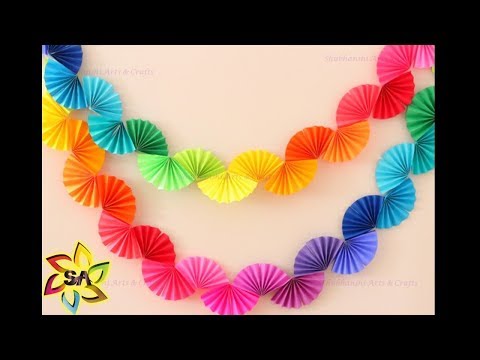 DIY Paper Rainbow Fan Garland for Party Decor | Paper Craft decoration idea DIY Paper Rainbow Fan Garland for Party Decor | Paper Craft decoration idea