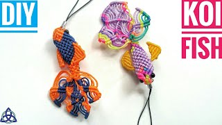 Macrame Keychain Koi Fish Tutorial - Keychain Craft Idea