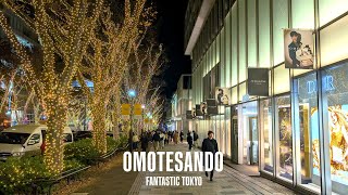 Tokyo Omotesando FENDI Illumination 1 Hour Night Walk in Japan , 4K HDR