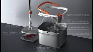 Spin Mop and Bucket Set with Self Separation M16 Dirty and Clean Water System