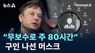 “근무 조건은 무보수로 주 80시간”…구인 나선 머스크 / 채널A / 뉴스A