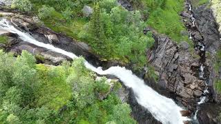 Sputrefossen - Slettefjellvegen - Vang - Valdres - Norway 🇳🇴 Norge - DJI Mavic 2 Pro Drone 4K UHD