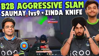 iQOOSouL Back2Back Aggressive Slam 😳 Rony \u0026 Saumay on Fire 🔥 1v9 Clutch 🥵 Zinda Knife 🔪 Team SouL 🚀