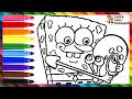 Drawing and Coloring SpongeBob and Gary the Snail 🧽❤️🐌🌊 Drawings for Kids