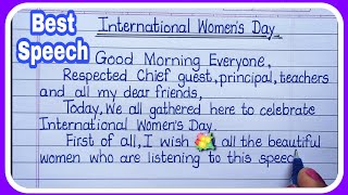 Speech on Women's Day/Women's day/International Women's Day speech Writing