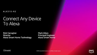 AWS re:Invent 2018: Home Skill API: Connect Any Device to Alexa & Control Any Feature (ALX315-R2)