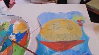 Josey's Art School Episode #7 Mixed Media Journal Page Art lesson for beginners Mediation Activity