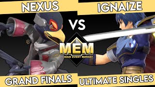 BNB Main Event Mondays 3 -  Nexus VS Ignaize (Marth) Grand Finals