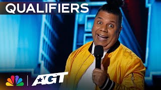 Orlando Leyba has the crowd laughing with this HILARIOUS stand-up comedy! | Qualifiers | AGT 2023