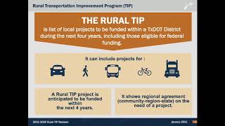 Revisions to the Rural Transportation Improvement Plan 2021-2024