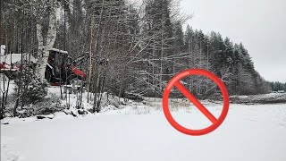 Rantakoivujen kaatoa ja traktorinkin jäihin upotin. Osa 1/2