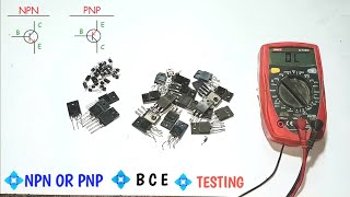 Transistor testing with multimeter || base, collector, emitter and pnp or npn