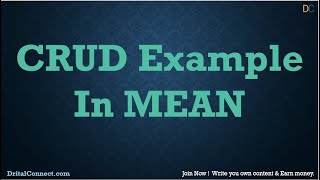 CRUD Example Using MEAN Stack | Angular Express.js MongoDB Node.js