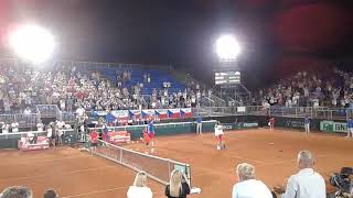 Zsombor Piros hit an ace at matchpoint at HUN vs CZE Davis Cup on September 14, 2018