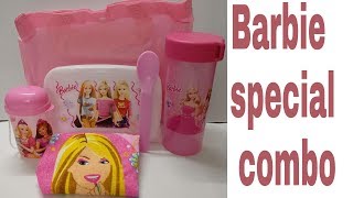 barbie special pencil box tiffin box water bottles combo set