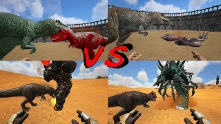 Giga(Givetome) VS Alpha Rex,Alpha Basilisk,Iceworm Queen and Lava Golem(ArkSurvivalEvolved)