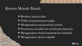 FILSAFAT ILMU : METODE ILMIAH