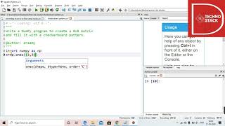 Creating 8 * 8 checker board pattern using NUMPY.