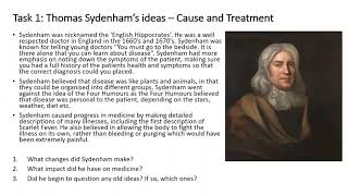 GCSE History - Medicine through Time - Sydenham and Vesalius