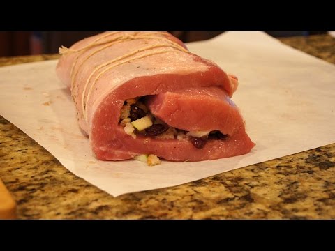 Recipe for stuffed pork tenderloin with cranberry and apple