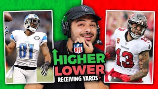 Which WR has the MOST Receiving Yards all time? (Higher or Lower)