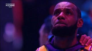 LeBron James & Quinn Cook in Tears During National Anthem - Lakers vs Blazers  | January 31, 2020