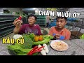 Anh Nhí Betta Thử Thách Ăn RAU CỦ Chấm Muối Ớt Cùng Ông TƯ BÁO