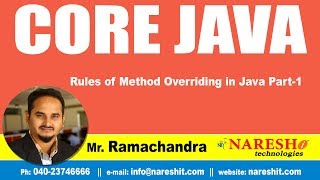 Core Java Tutorial | Rules of Method Overriding in Java ? Part-1 | Mr.Ramchandra