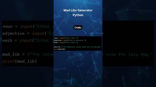 How to Create a Mad Libs Generator in Python #coding #gaming #code #python #tutorial #developer