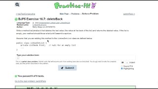 Java Practice-It || 16.7 deleteBack (pt.1) || implementing, ListNodes, LinkedLists