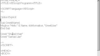 sub procedures - VBScript
