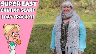 EASY CROCHET - One Day Chunky Scarf Tutorial  - #MakeitPremier