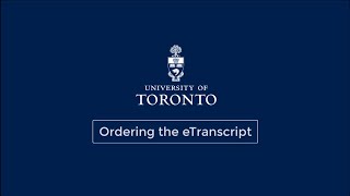 Ordering the eTranscript