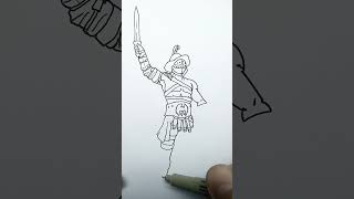 Golden Gladiator Drawing #shorts #knight #gladiator