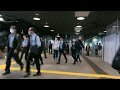 shinjuku station walk keio line to tokyo metro marunouchi line japan 4k